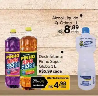Verdemar Supermercado Álcool líquido q-ótimo desinfetante pinho super globo oferta