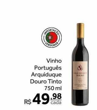 Verdemar Supermercado Vinho português arquiduque douro tinto oferta