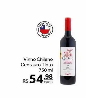 Verdemar Supermercado Vinho chileno centauro tinto oferta