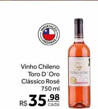 Verdemar Supermercado Vinho chileno toro d'oro clásico rosé oferta