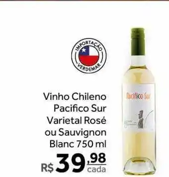 Verdemar Supermercado Vinho chileno pacifico sur varietal rosé ou sauvignon blanc oferta