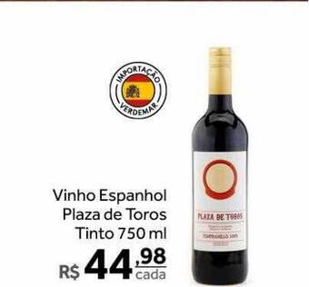 Verdemar Supermercado Vinho espanhol plaza de toros tinto oferta