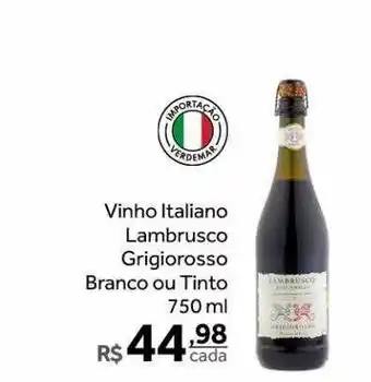 Verdemar Supermercado Vinho italiano lambrusco grigiorosso branco ou tinto oferta