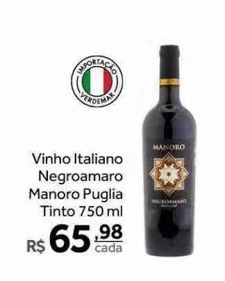 Verdemar Supermercado Vinho italiano negroamaro manoro puglia tinto oferta