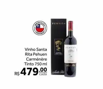 Verdemar Supermercado Vinho santa rita pehuen carménère tinto oferta
