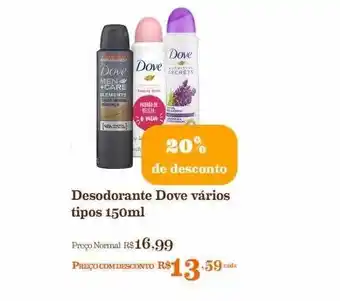 Mercadinhos São Luiz Desodorante dove varios tipos 20% de desconto oferta