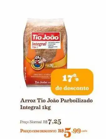 Mercadinhos São Luiz Arroz tio joão parboilizado integral 17% de desconto oferta