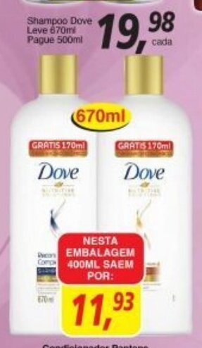 Supermercados Guanabara Shampoo Dove Leve 670ml Pague 400ml oferta