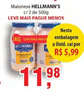 Maionese Hellmann's c/2 de 500g