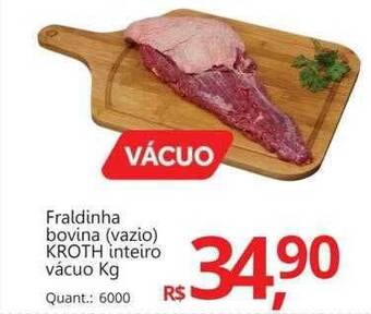 Supermercados Koch Fraldinha bovina vazio kroth inteiro vácuo kg oferta