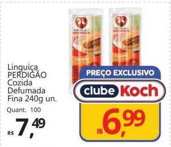 Supermercados Koch Linguiça perdigão cozida defumada fina oferta