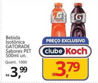 Supermercados Koch Bebida isotônica gatorade sabores pet oferta