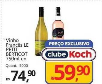 Supermercados Koch Vinho francês le petit berticot oferta