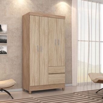 Gazin Guarda-roupa solteiro 4 portas bater 2 gavetas lotus demóbile roupeiro oferta