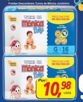 Supermercados Guanabara Fraldas descartavies Turma da Monica JUmbinho oferta