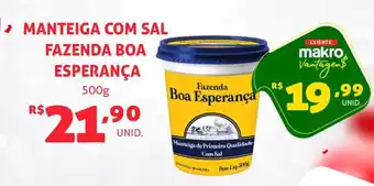 Supermercado Precito Manteiga com sal Fazenda Boa Esperanca 500g oferta