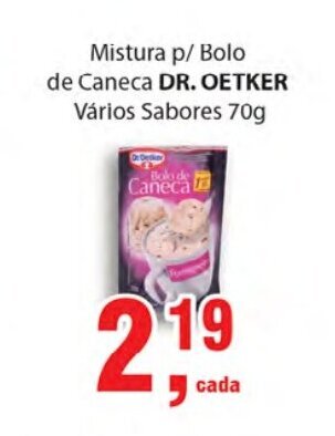 Supermercados Mundial Mistura p/ Bolo de Caneca Dr. Oetker 70g oferta