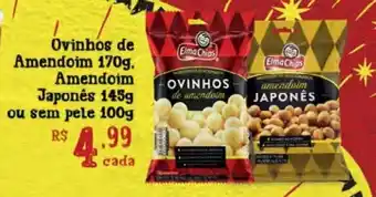 Supermercados Mundial Ovinhos de Amendoim 170g Amendoim Japones 145g ou sem pele 100g oferta