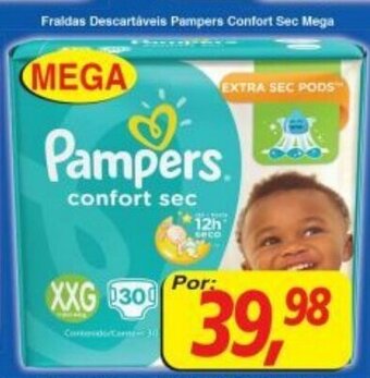 Supermercados Guanabara Fraldas Descartaveis Pampers Comfort Sec Mega oferta