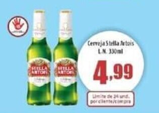 Superbom Bauru Cerveja Stella Artois ln 330ml oferta