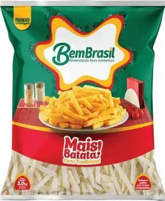 Batata palito tradicional congelada pacote 2kg - bem brasil/mais batata