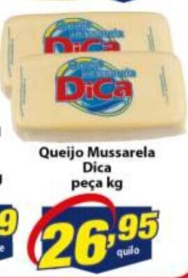 Vencedor Atacadista Queijo mussarela Dica peca 1kg oferta