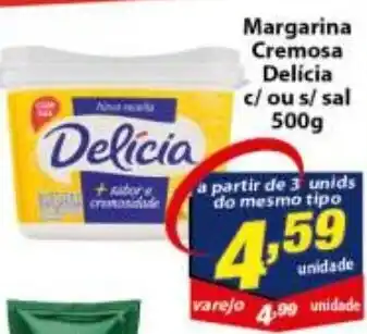 Vencedor Atacadista Margarina Cremosa Delicia c/ ou s/ sal 50g oferta
