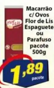 Vencedor Atacadista Macarrao c/ Ovos Flor de Liz Espaguete ou Parafuso 500g oferta