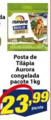 Vencedor Atacadista Posta de Tilapia Aurora Congelada pacote 1kg oferta