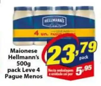 Vencedor Atacadista Maionese Hellmann's 500g pack leve 4 pague menos oferta