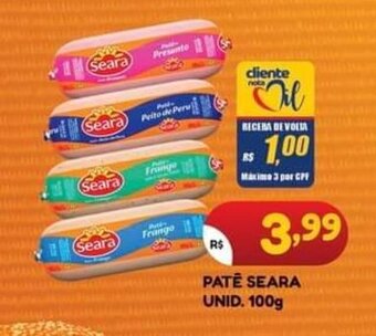 Bramil Supermercados Pate Seara unid. 100g oferta