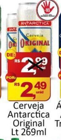 Rede Krill Cerveja Antarctica Original lt 269ml oferta