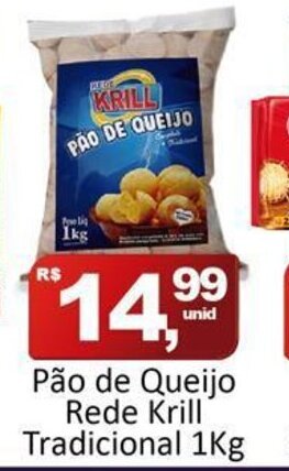 Rede Krill Pao de Queijo Rede Krill Tradicional 1kg oferta