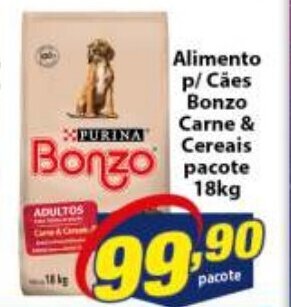 Vencedor Atacadista Alimento p/ caes Bonzo Carne & Cereais pacote 18kg oferta