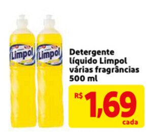 Mercado Extra Detergente Liquido Limpol varias fragrancia 500ml oferta