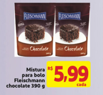 Mercado Extra Mistura para bolo Fleischmann chocolate 390g oferta