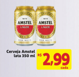 Mercado Extra Cerveja Amstel lata 350ml oferta