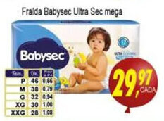 Kaçula Supermercados Fralda Babysec Ultra Sec Mega oferta