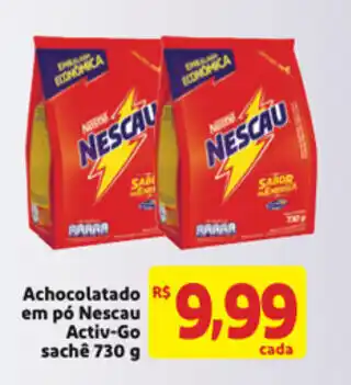 Mercado Extra Achocolatado em po Nescau Activ-Go sache 730g oferta