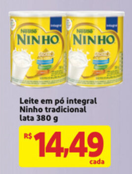 Mercado Extra Leite em po Integral Ninho tradicional lata 380g oferta