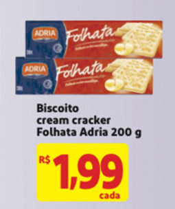 Mercado Extra Biscoito Cream Cracker Folhata Adria 200g oferta