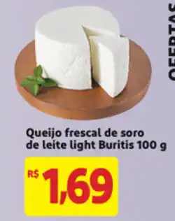 Mercado Extra Queijo fresal de Soro de leite light Buritis 100g oferta