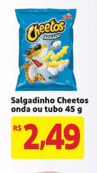 Mercado Extra Salgadinho Cheetos onda ou tubo 45g oferta