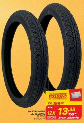 GBarbosa Pneu p/ moto biz technic 17 3100 60/100-17 oferta