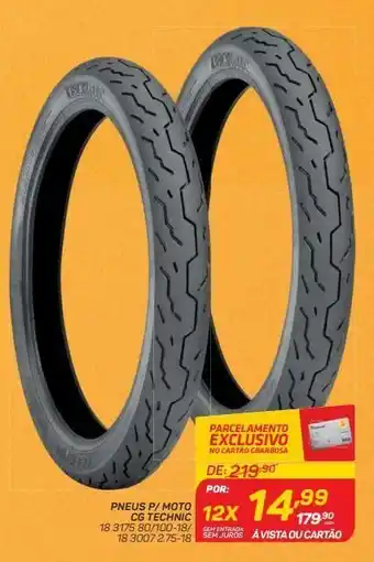 GBarbosa Pneus p/ moto cg technic 18 3175 80/100-18/ oferta