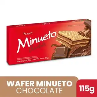 Imec Supermercados Biscoito wafer parati minueto chocolate pacote 115g oferta
