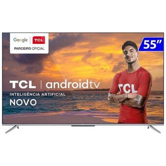 Gazin Smart tv tcl led 55" 4k wi-fi android comando de voz 55p715 oferta