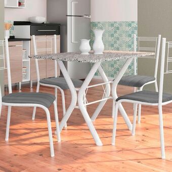 Gazin Conjunto de mesa 4 cadeiras tampo granito santiago fabone oferta