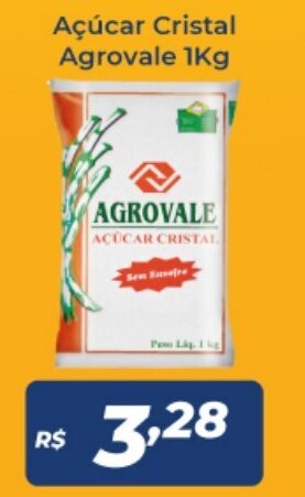 Acucar Cristal Agrovale 1kg
