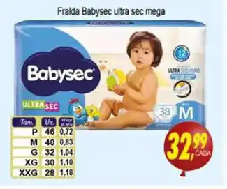 Fralda Babysec ultra Sen Mega